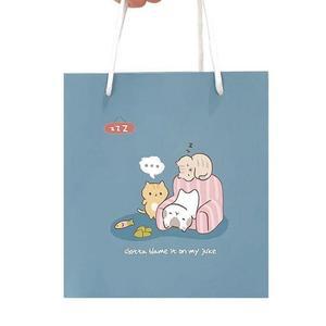 종이가방 캐릭터 진하늘 10개입 종이백 1P 쇼핑백