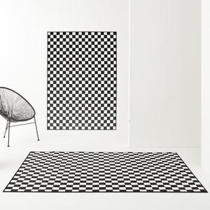 모던한 체커보드 단모 러그 카페트 100x150