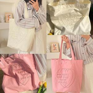 [라일리] Rly 하트스윗에코백 캔버스 여성 가방 숄더 데일리 자수