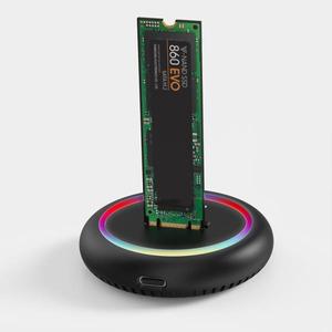 Blueendless 듀얼 프로토콜 SSD m 2 도킹 스테이션, RGB LED 라이트, SATA USB C NVME + NGFF hdd 솔리드