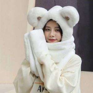 곰돌이 모자 데일리 털 목도리 보온 장갑 겨울 방한