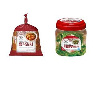 종가 아삭 백열무물김치 1.2kg+총각김치 2.3kg 맛있는 밥반찬 군대 학교 회사 탕비실 단체 휴게공간