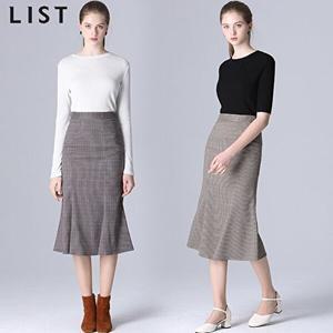 [리스트][리스트(LIST)] 투 라인 머메이드 미디 스커트 (택가격:128000원)