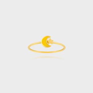 [베티블루] 995 999 24K 순금 에나멜 별 달 여성 여자 1.45g 금 링 반지