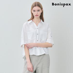 [보니스팍스]코튼 카라 롤업 반팔 셔츠 (XP1BA014L0)
