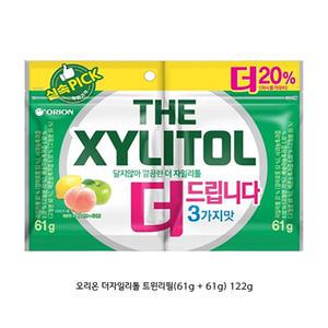 오리온 더자일리톨 실속형 트윈리필(61g+61g) 122g x 1개 달지않은껌 3가지맛 실속형