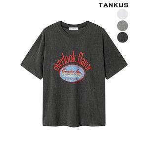 [하프클럽/탱커스]여성 오버룩 프린트 피그먼트 티셔츠