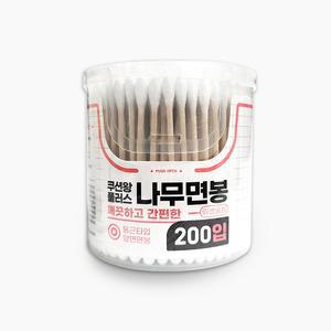[언브랜디드] 쿠션왕플러스 나무면봉 (200P 케이스형)