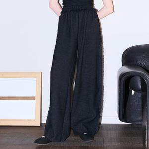 TWEED WIDE PANTS BLACK
