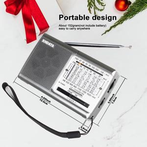XHDATA D-219 휴대용 라디오 FM AM SW1-9 11 밴드 수신기 고감도 단파 포켓 + 스피커 이어폰 잭