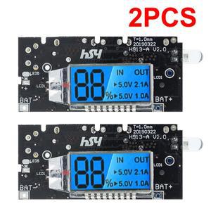 2PCS 듀얼 USB 18650 배터리 충전기 PCB 전원 모듈 5V 1A 2.1A 모바일 전원 은행 액세서리 전화 DIY LED LC