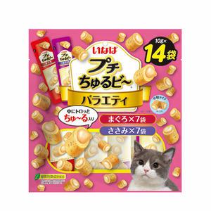 이나바 챠오 쁘띠츄르비 10g 14개입 참치+닭가슴살 버라이어티 고양이간식