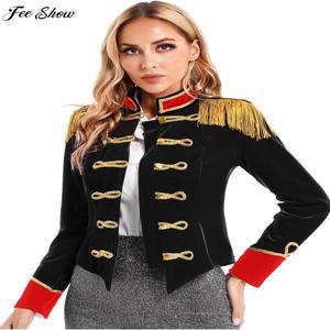 여자 서커스 Ringmaster 의상 할로윈 코스프레 마스터 테이머 멋진 드레스 부드러운 벨벳 코트