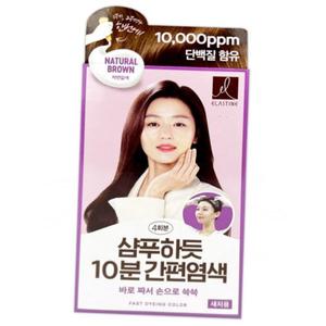 엘라스틴 샴푸하듯 10분 간편염색약 새치용 자연갈색 4회분