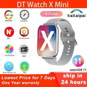 42mm DT Watch X10 미니 소형 스마트 시계 AMOLED BT 통화 나침반 앨범 TWS NFC ChatGPT 게임 Android ios