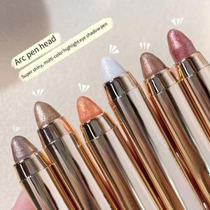 1Pcs  더블 엔드 아이 섀도우 스틱 오래 지속되는 글리터 펜슬 6 색 매트 거짓말 누에 펜 메이크업 화장품