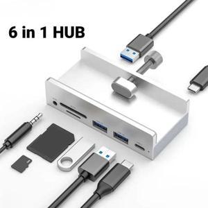 알루미늄 클립 허브 5Gbps 고속 6 포트 USB 3.0 유형 C SDTF 분배기 도킹 스테이션 확장기 노트북 컴퓨터