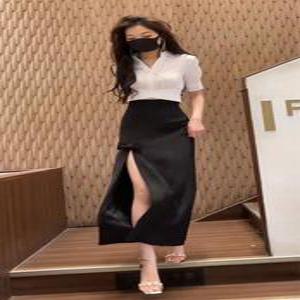 슬림 롱 치마 여성 옆트임 스커트