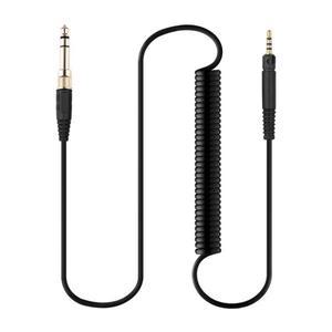 교체용 스프링 코일 6.35mm Aux 케이블 연장 코드 KRK KNS 8400 KNS8400 온 이어 서킷 헤드폰용