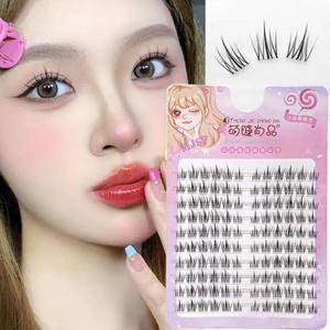 노글루 자연 속눈썹 클러스터 DIY 만화 투명 테리어 가닥 부드러운 거짓 일일 메이크업