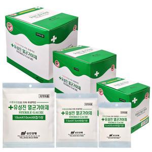 유성진 멸균가아제 7.5cmx7.5cmx5매x20팩 x1박스 탈지면 부직포 거즈 이중포장