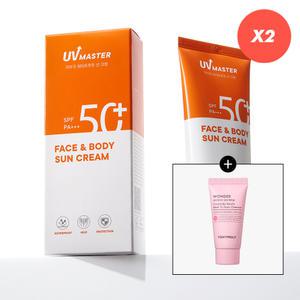 [2pack] 유브이 마스터 페이스 앤 바디 선크림 80ml(+모찌 팩투폼 20ml)