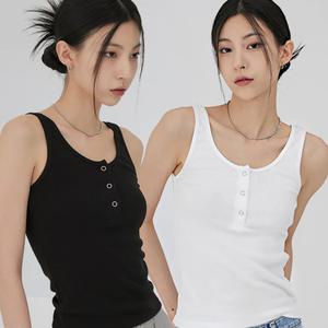 스냅 헨리넥 골지 슬리브리스 3color