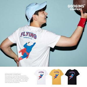 구김스 0151_ 플라윙 슈퍼맨 오버핏 반팔 티셔츠