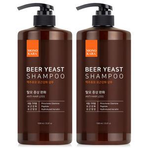 모노카라 맥주 효모 탈모샴푸 1000ml 2개 약산성 지성 두피 각질 바이오틴 남자여자 샴푸개