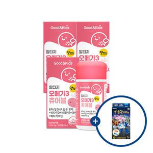 [롯데백화점]내츄럴플러스 굿앤키즈 알티지 오메가3 츄어블 90캡슐 3통 + 로보카폴리 열냉각시트 증정