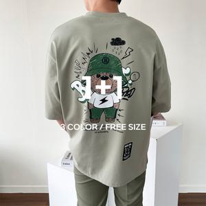 [노멀쉐이크]1+1 남녀공용 오버핏 크레용곰돌이 쿨 냉장고 아이스 분또 반팔티 NS-ST010_NMS