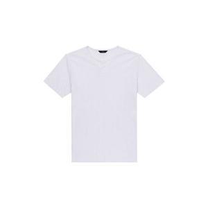 [하프클럽/BY파크랜드]화이트 슬릿넥 티셔츠-M22201TS