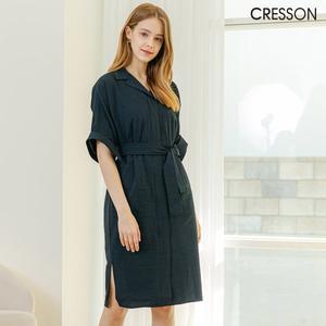 [크레송] 네이비 여성 시어서커 원피스 C212OP01A_NA