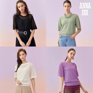 ANNA SUI 썸머 실크 블랜디드 팝콘 니트+이너 2종