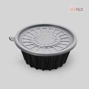 탕용기 EH 195파이 냉면 대 검정 300개 BOX 일회용 포장 배달