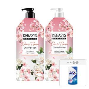 케라시스 디어플로라 체리블라썸 샴푸 1.5L, 1개+컨디셔너 1.5L, 1개+증정(리큐 효소부스터 겸용 리필 300ml, 1개)