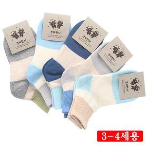 [XBIHM8K8]중목 3 세4 아동 랜덤 5켤레 3색 양말 아동용