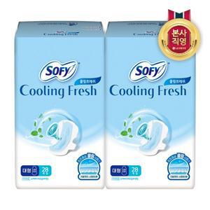 [엘지생활건강]쏘피 쿨링프레쉬 생리대 날개형 대형 28P X 2팩