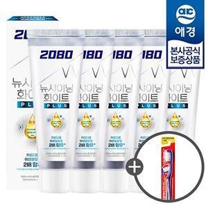 [애경][ 비밀] 2080 뉴샤이닝 화이트 플러스 치약 140g x5개 +칫솔1입 증정