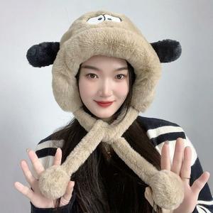 [라일리] Rly 왕방울 캐릭터 귀달이 모자 겨울귀마개모자