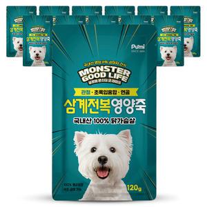 [푸르미] 몬스터 굿라이프 삼계전복 영양죽 120g 12개입 애견용 보양식 영양식 캣츠앤독