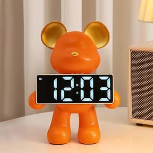 크리에이티브 LED 시계 곰 장식 입구 거실 와인 캐비닛 TV 홈 공예