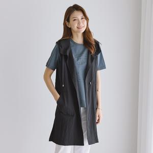 이브바바 여름 쿨 인견 아이스 바스락 롱 후드 조끼 베스트 중년여성 엄마옷