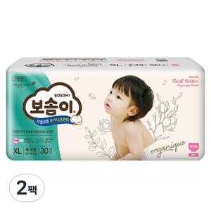보솜이 리얼코튼 안심 샘방지 오가니크 팬티 여아용 특대형(XL) 60매
