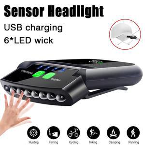 미니 6 LED 헤드램프 클립 온 캡 모자 라이트 헤드 토치 낚시 캠핑 램프 USB 충전식 휴대용 조명