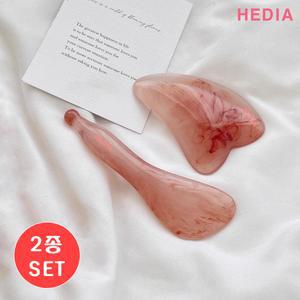 헤디아 괄사 마사지기 2종세트 얼굴 턱선 눈 코 경락 안마 하트 지압기