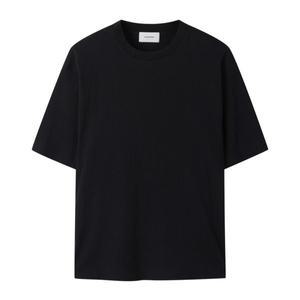[커스텀멜로우](강남점) 플리츠 오버핏 하프 슬리브 티셔츠 CWTAM24427BKX