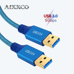 AIXXCO USB-USB 연장 0 하드 라디에이터 박스 USB 2 케이블 A 유형 디스크 TV 3 남성-남성