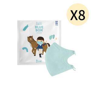 블루본 아이노우 마스크 어린이 소형 민트 30매 X 8