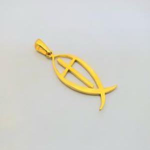 [가앤] 24k순금 십자가 물고기 목걸이 메달 펜던트 7.50g